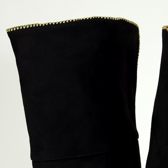 XOXO Tristen Women's Black Faux Suede Over the Knee Boots - Picture 3 of 7